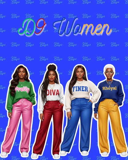 Divine Nine Sorority Inspired Vinyl Die Cut Stickers 💙💛💗💚