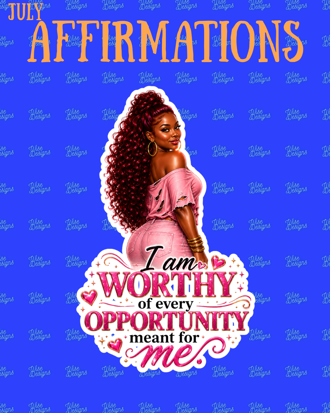 July Affirmation Vinyl Die Cut Stickers