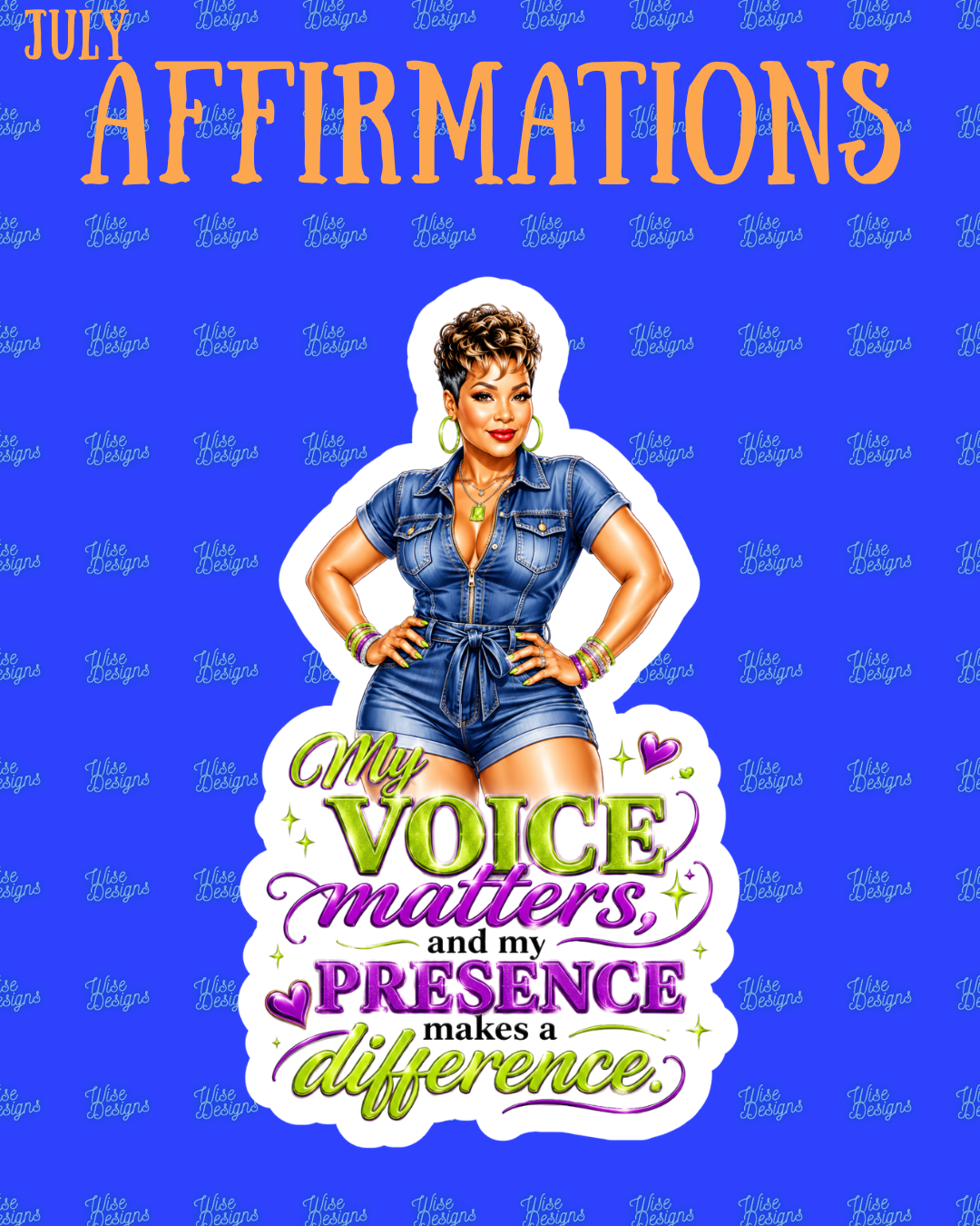 July Affirmation Vinyl Die Cut Stickers