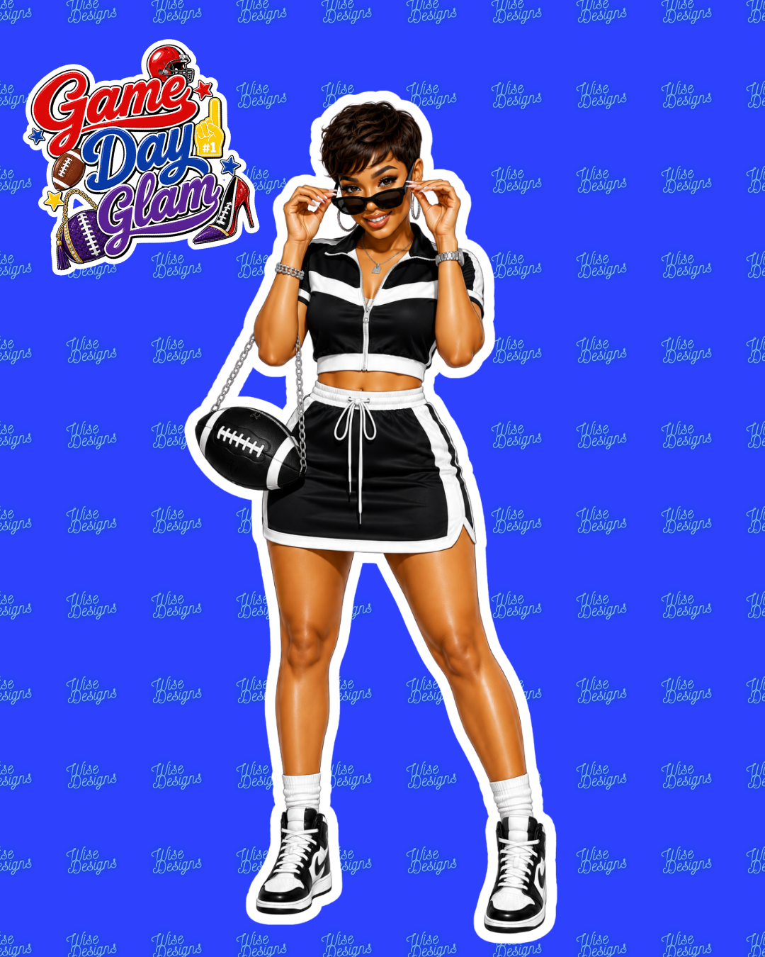 Game Day Glam Vinyl Die Cut Stickers