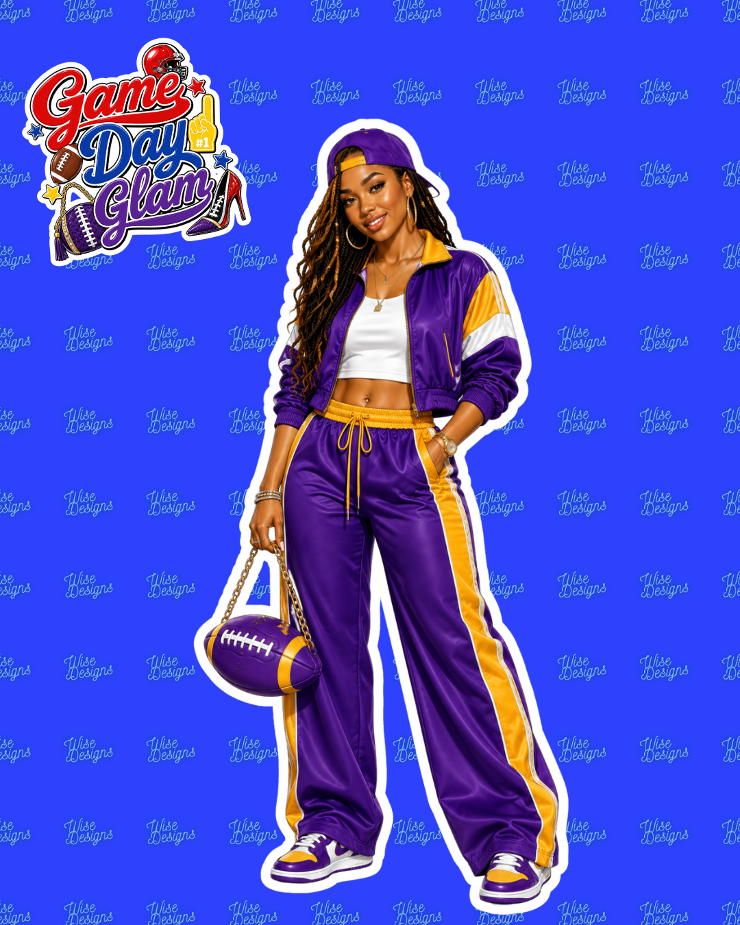 Game Day Glam Vinyl Die Cut Stickers