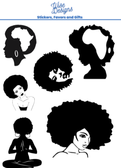 Afro Girls - Premium Kiss Cut from Wise Designs  - Just $5! Shop now at Wise Designs 