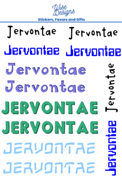 Custom Name Stickers - Premium Kiss Cut from Wise Designs - Just $6! Shop now at Wise Designs 