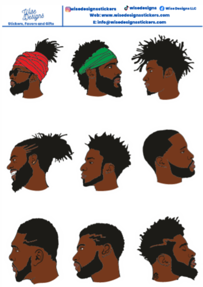 Black Fathers Sticker Sheets - Premium Kiss Cut from Wise Designs - Just $5! Shop now at Wise Designs 