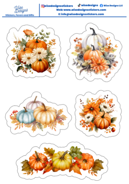 Harvest Hues Sticker Sheets - Premium Kiss Cut Stickers from Wise Designs - Just $5! Shop now at Wise Designs 