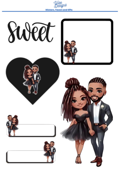 Sweetest Day Little Couple Sticker Sheets - Premium Kiss Cut Stickers from Wise Designs - Just $5! Shop now at Wise Designs 