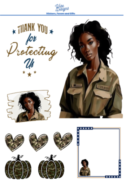 Black Women Vets Sticker Sheets - Premium Kiss Cut Stickers from Wise Designs - Just $5! Shop now at Wise Designs 