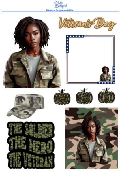 Black Women Vets Sticker Sheets - Premium Kiss Cut Stickers from Wise Designs - Just $5! Shop now at Wise Designs 