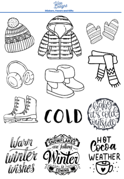 '24 Winter Chic Sticker Sheets - Premium Kiss Cut Stickers from Wise Designs - Just $5! Shop now at Wise Designs 