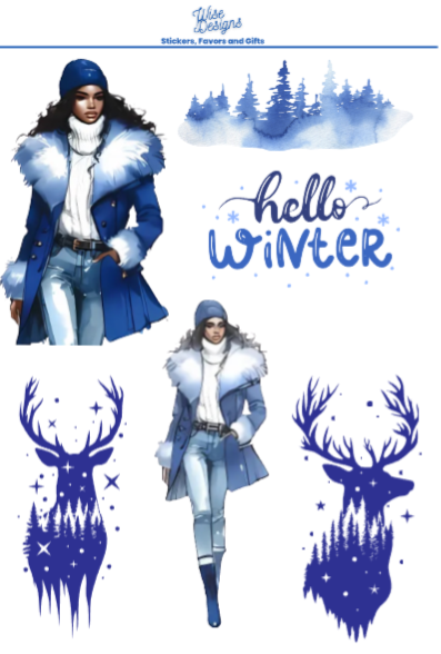 '24 Winter Chic Sticker Sheets - Premium Kiss Cut Stickers from Wise Designs - Just $5! Shop now at Wise Designs 