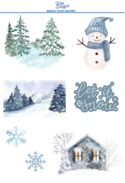 '24 Winter Chic Sticker Sheets - Premium Kiss Cut Stickers from Wise Designs - Just $5! Shop now at Wise Designs 