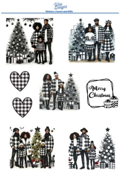 Buffalo Plaid Christmas Sticker Sheets - Premium Kiss Cut Stickers from Wise Designs - Just $5! Shop now at Wise Designs 