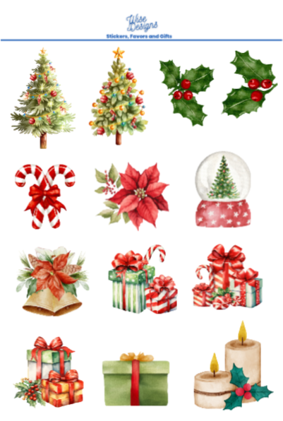 Holiday Chic Sticker Sheets - Premium Kiss Cut Stickers from Wise Designs - Just $5! Shop now at Wise Designs 