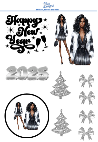 New Years Celebration Sticker Sheets - Premium Kiss Cut Stickers from Wise Designs - Just $5! Shop now at Wise Designs 