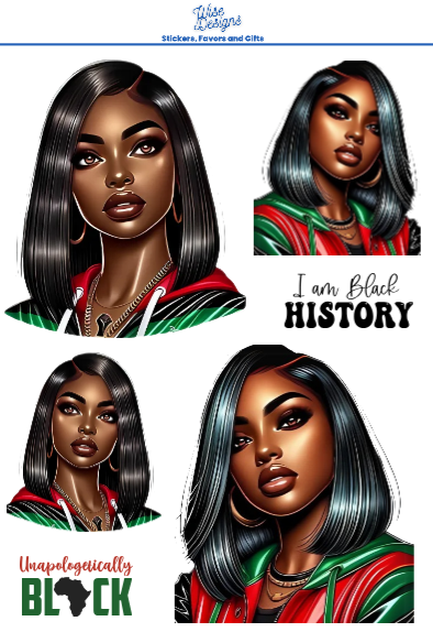 Black Women Are Black History Sticker Sheets - Premium Kiss Cut Stickers from Wise Designs - Just $5! Shop now at Wise Designs 