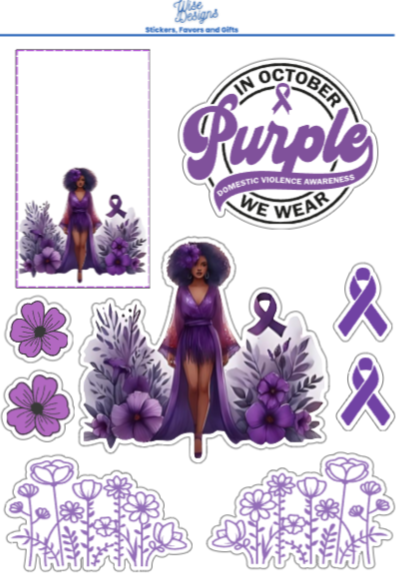 Domestic Violence Awareness Women Sticker Sheets - Premium Kiss Cut Stickers from Wise Designs - Just $5! Shop now at Wise Designs 