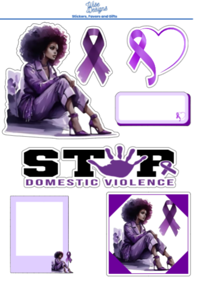 Domestic Violence Awareness Women Sticker Sheets - Premium Kiss Cut Stickers from Wise Designs - Just $5! Shop now at Wise Designs 