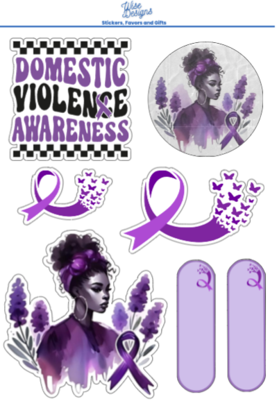 Domestic Violence Awareness Women Sticker Sheets - Premium Kiss Cut Stickers from Wise Designs - Just $5! Shop now at Wise Designs 