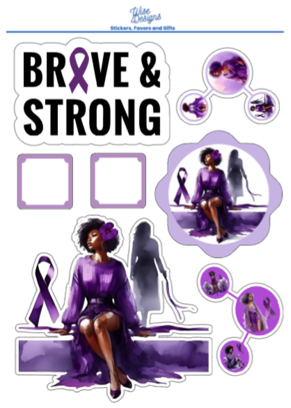 Domestic Violence Awareness Women Sticker Sheets - Premium Kiss Cut Stickers from Wise Designs - Just $5! Shop now at Wise Designs 