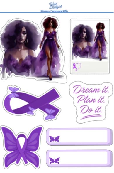 Domestic Violence Awareness Women Sticker Sheets - Premium Kiss Cut Stickers from Wise Designs - Just $5! Shop now at Wise Designs 