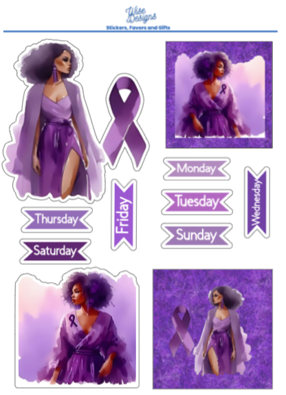 Domestic Violence Awareness Women Sticker Sheets - Premium Kiss Cut Stickers from Wise Designs - Just $5! Shop now at Wise Designs 